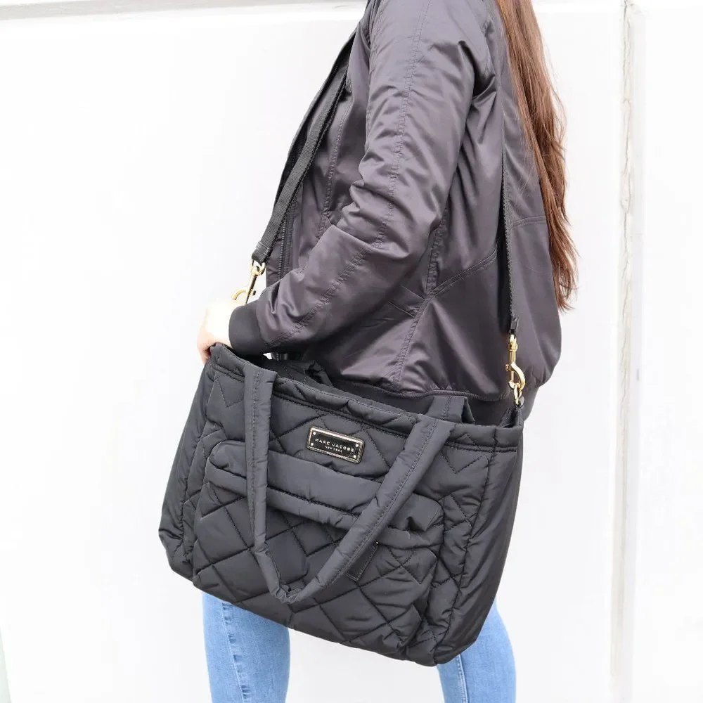 Marc Jacobs Crosby Quilted Diaper Black Nylon Baby Bag